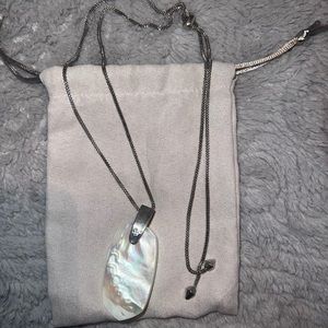 Kendra Scott Inez Necklace - Ivory Mother of Pearl with Silver Hardware